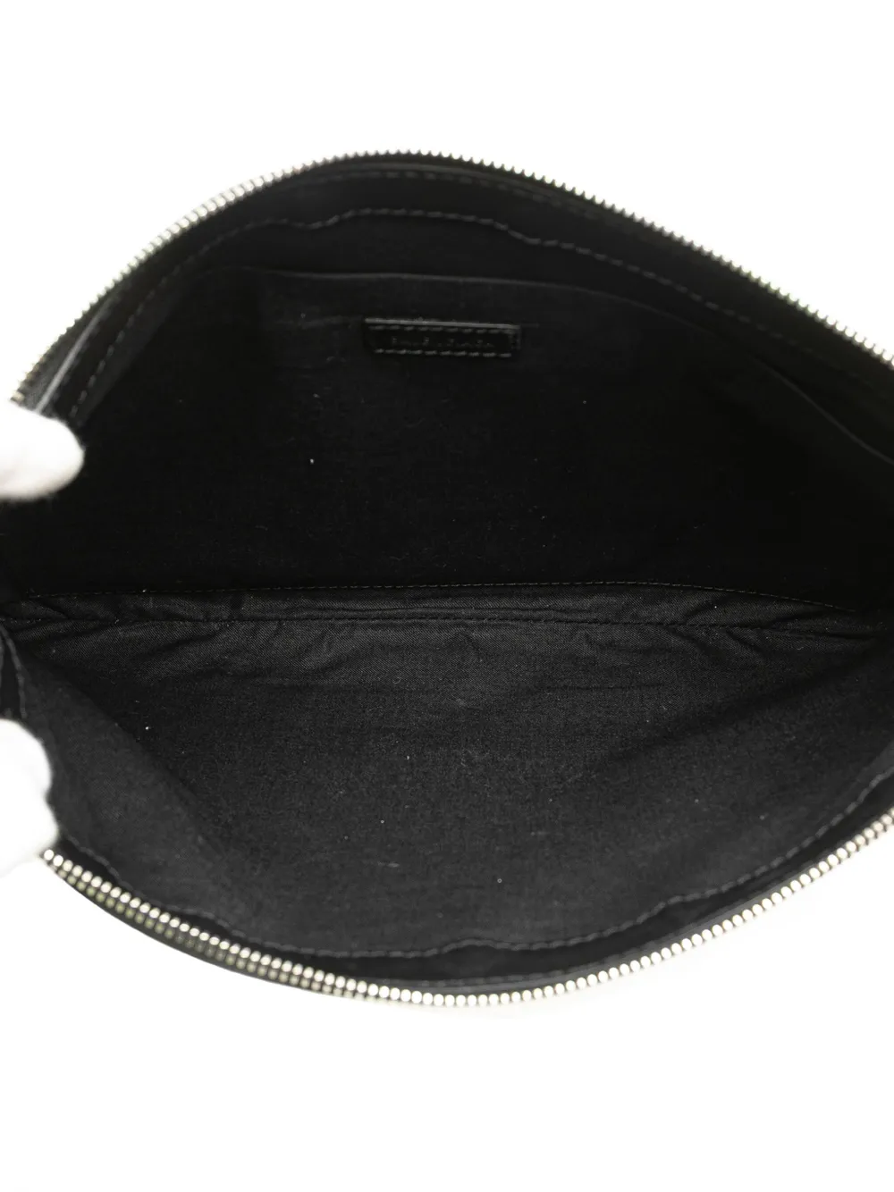 Pre-owned Balenciaga 2006-2018 M Canvas Navy Clip Clutch Bag In White