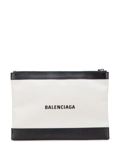 Balenciaga Pre-Owned 2006-2018 M Canvas Navy Clip clutch bag