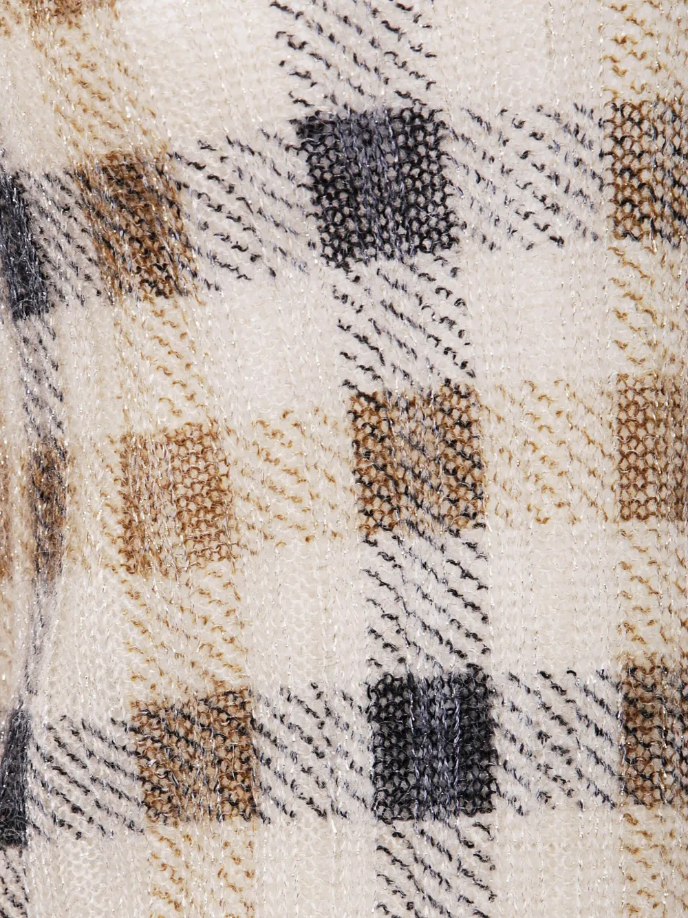 Twinset Check Print V-neck Sweater In Neutral