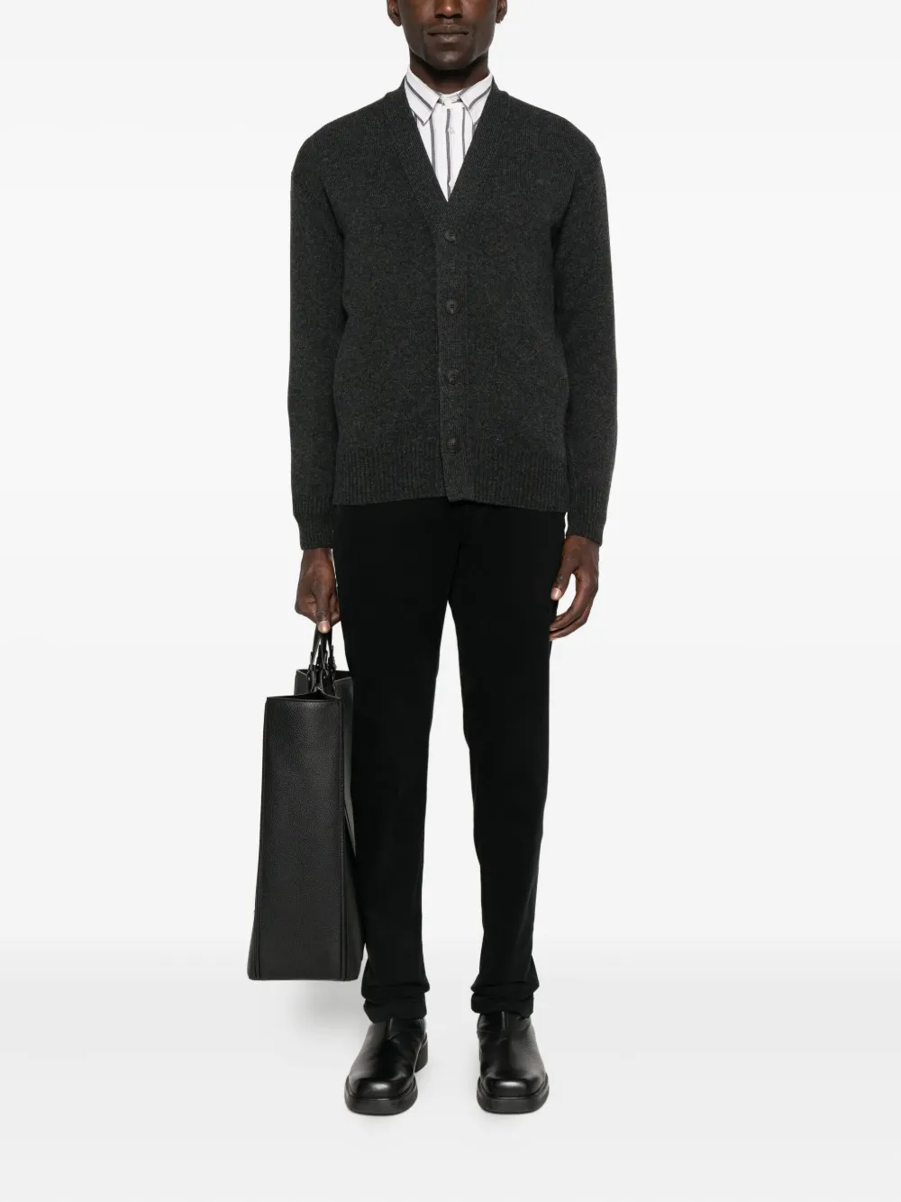 Gran Sasso Button-fastening Wool Cardigan In Gray