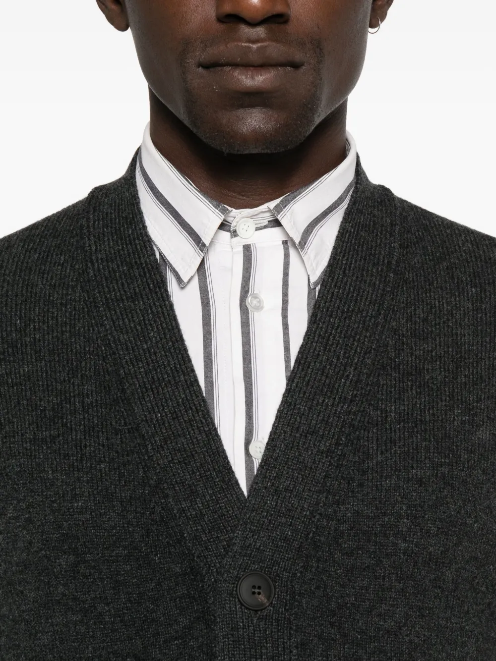 Gran Sasso Button-fastening Wool Cardigan In Gray