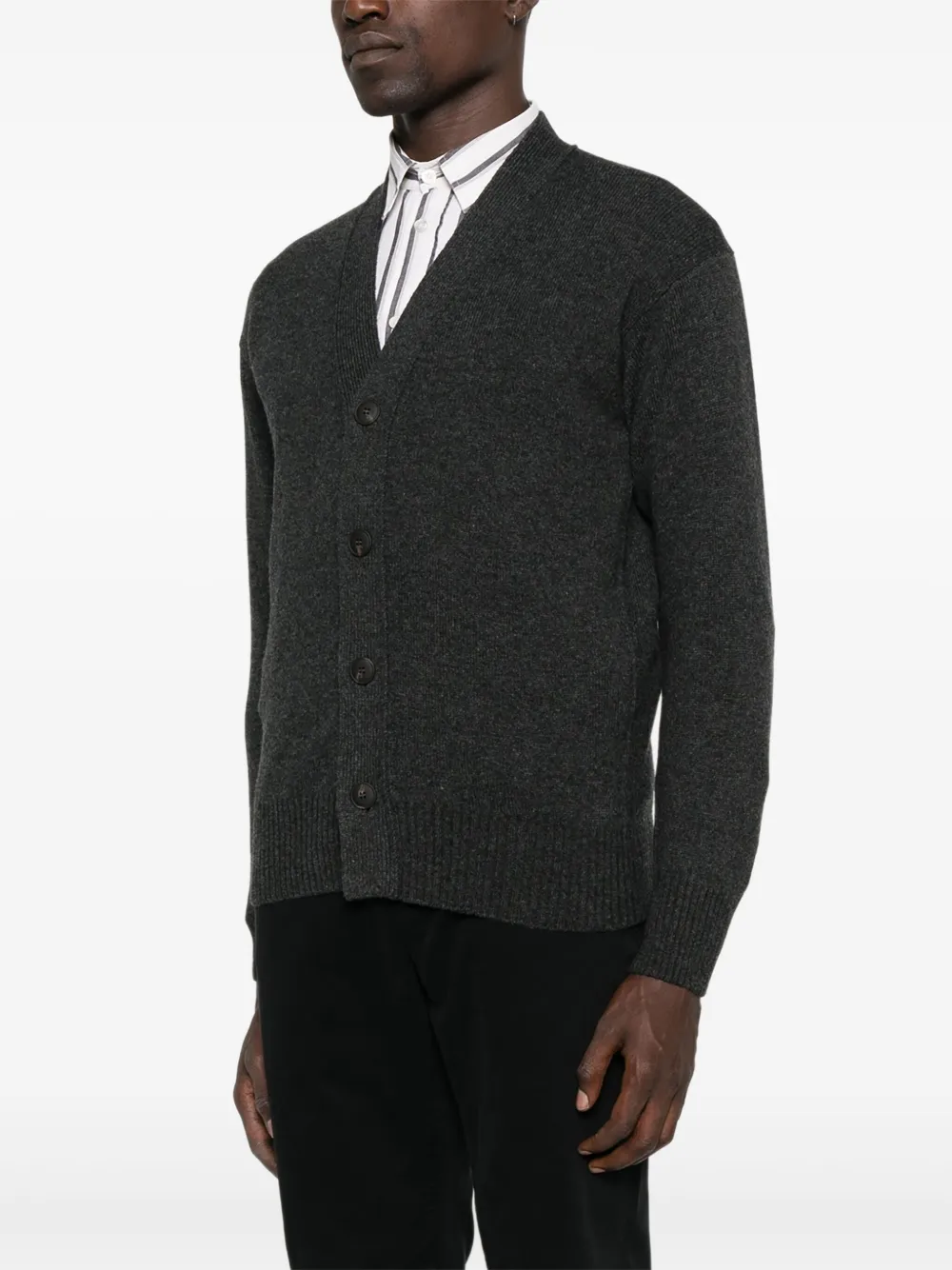 Gran Sasso Button-fastening Wool Cardigan In Gray