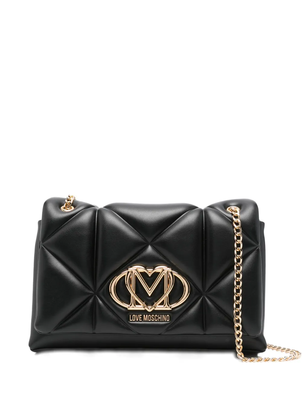 Love Moschino quilted logo-plaque shoulder bag | Black | Image 1