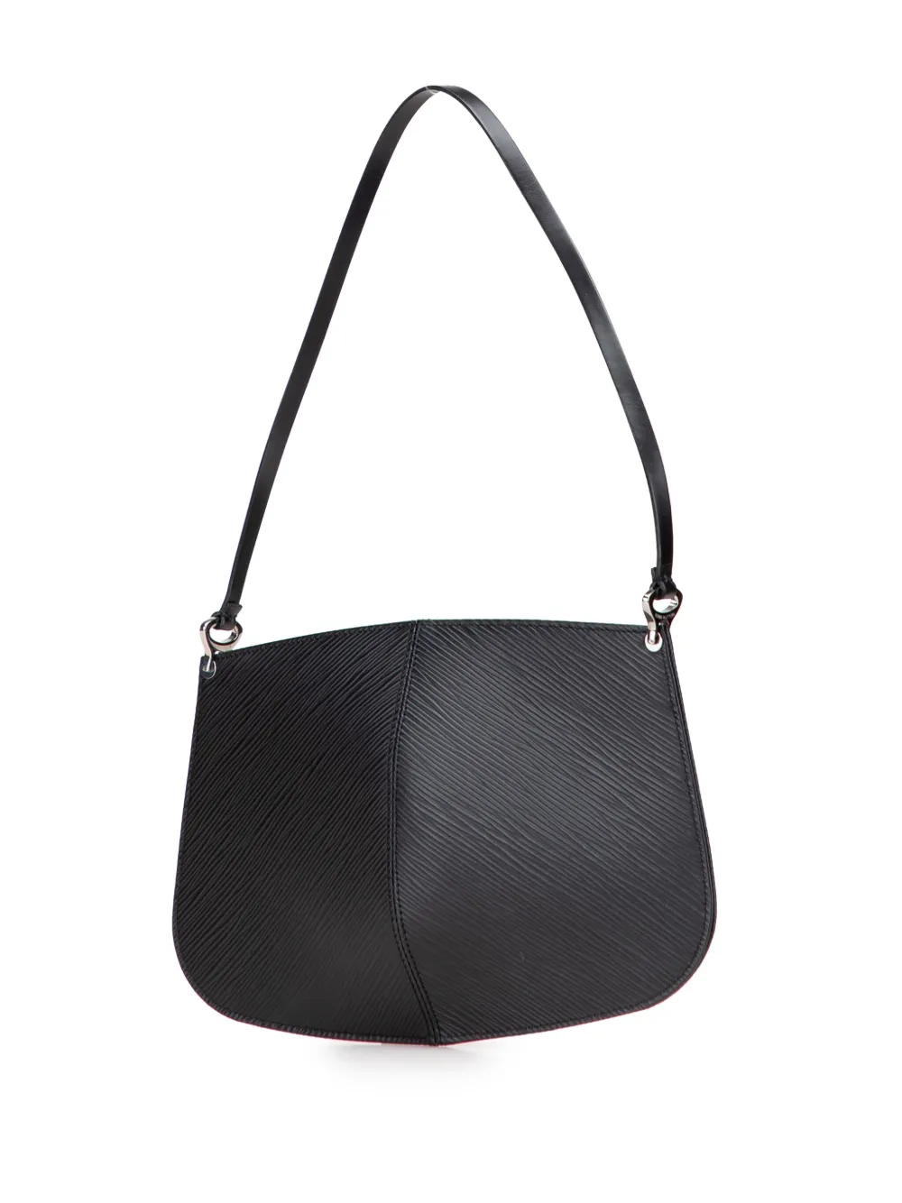 Pre-owned Louis Vuitton 2001 Epi Demi Lune Pochette Shoulder Bag In Black