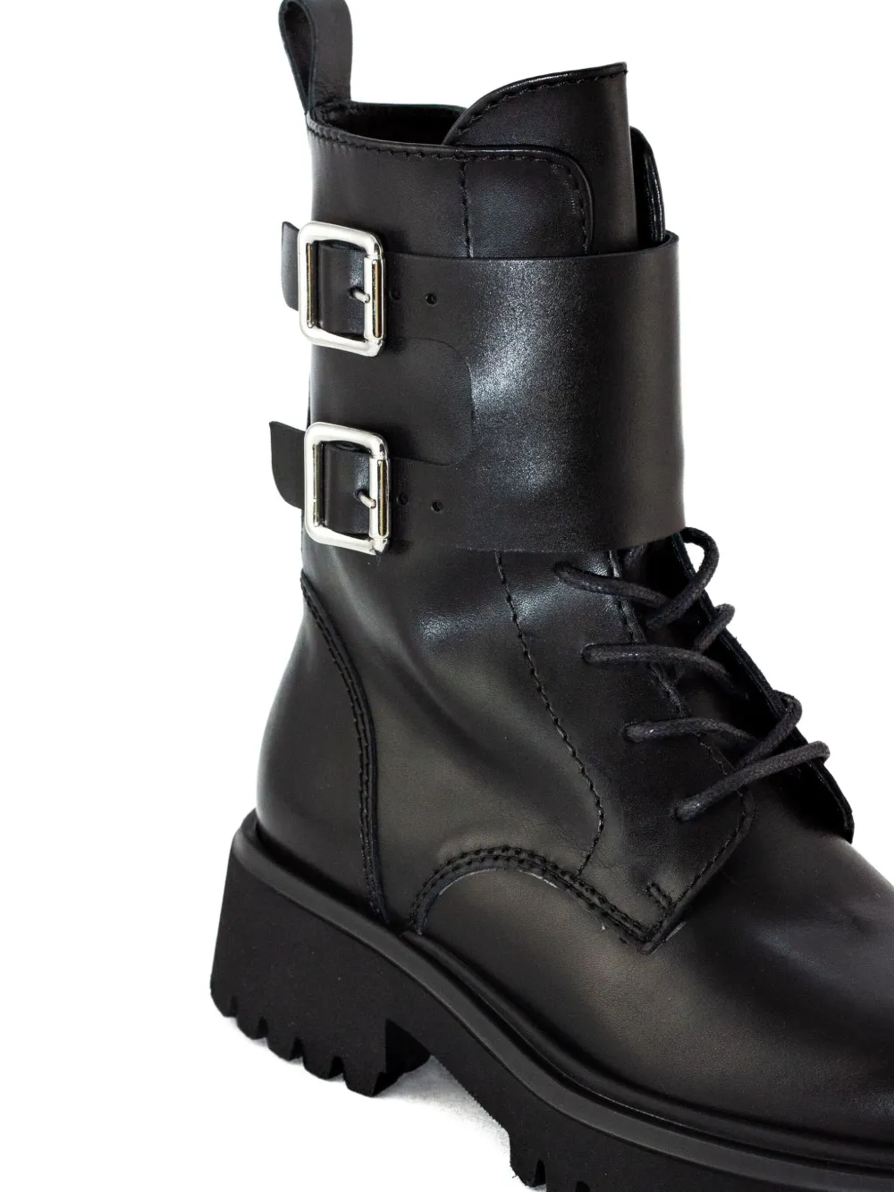 Guglielmo Rotta Lace-up Buckle-detail Boots In Black