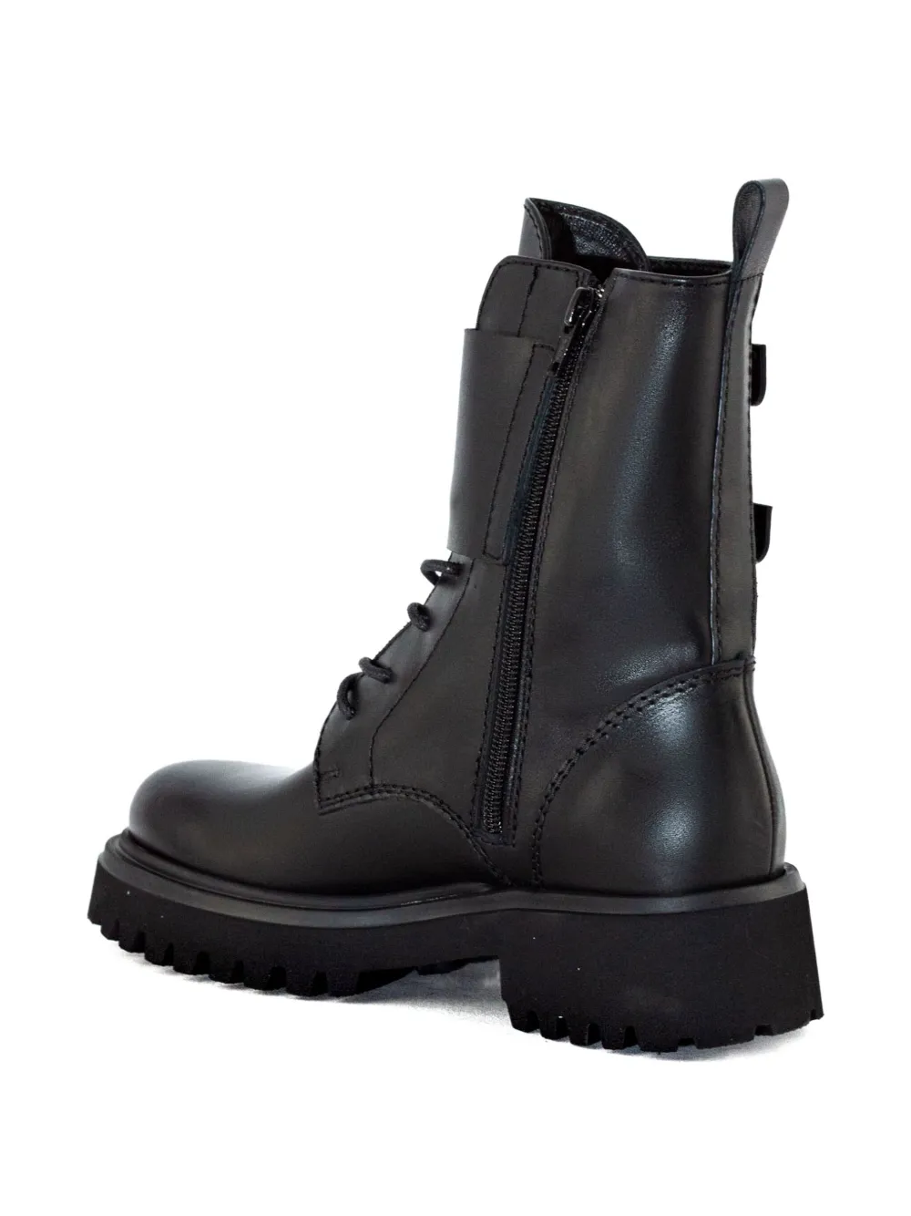 Guglielmo Rotta Lace-up Buckle-detail Boots In Black