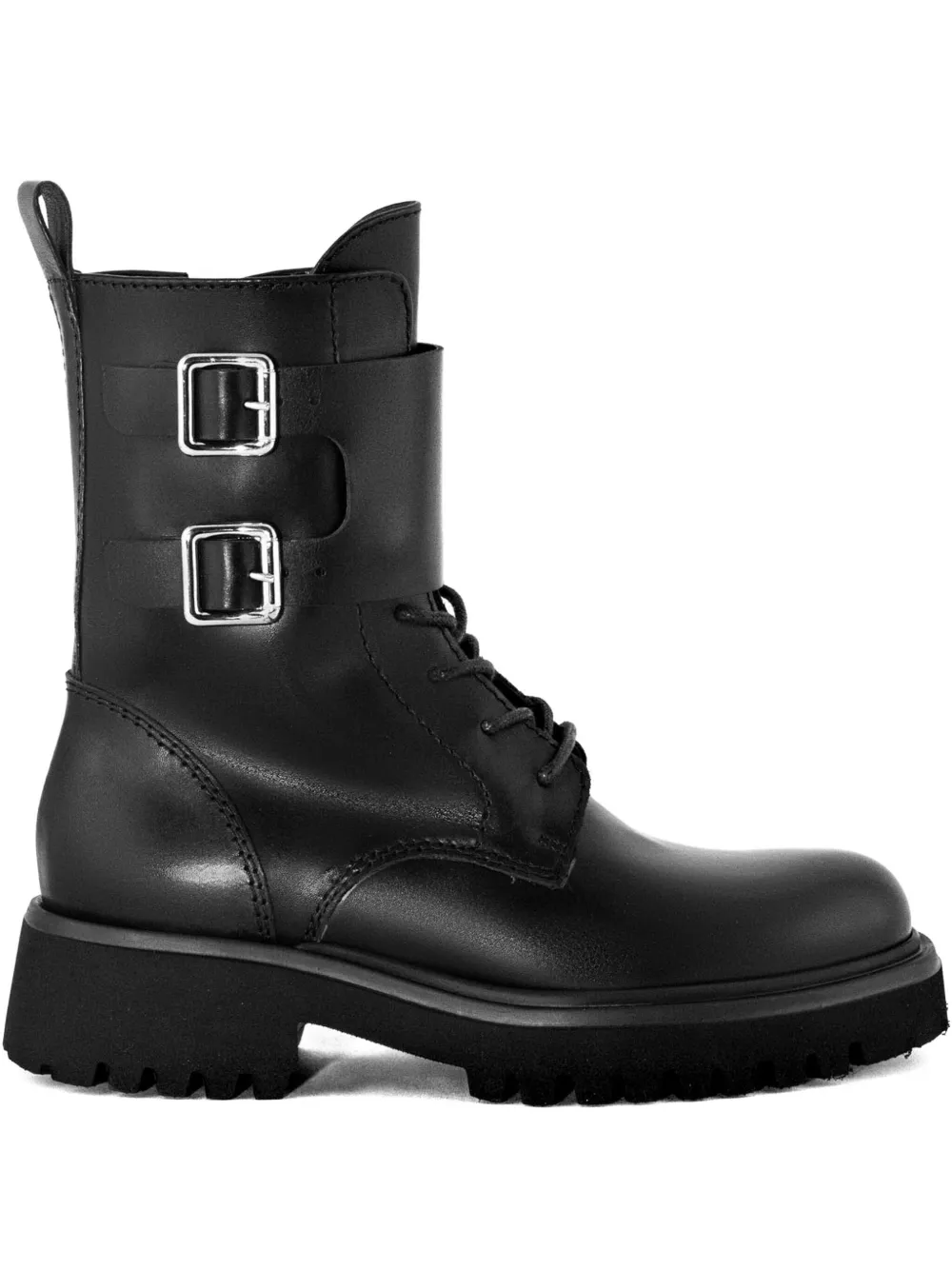 Guglielmo Rotta Lace-up Buckle-detail Boots In Black