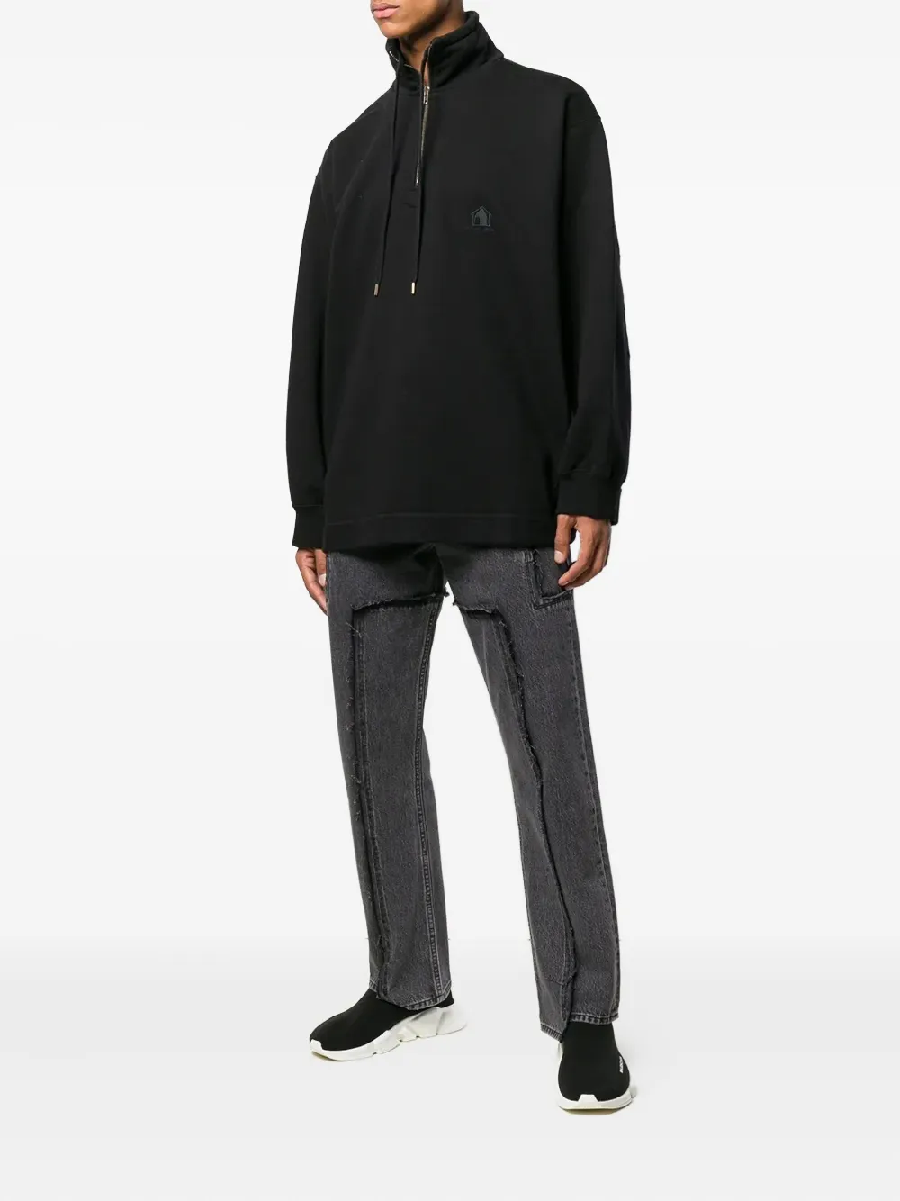 VETEMENTS high-neck half-zip sweatshirt - Zwart