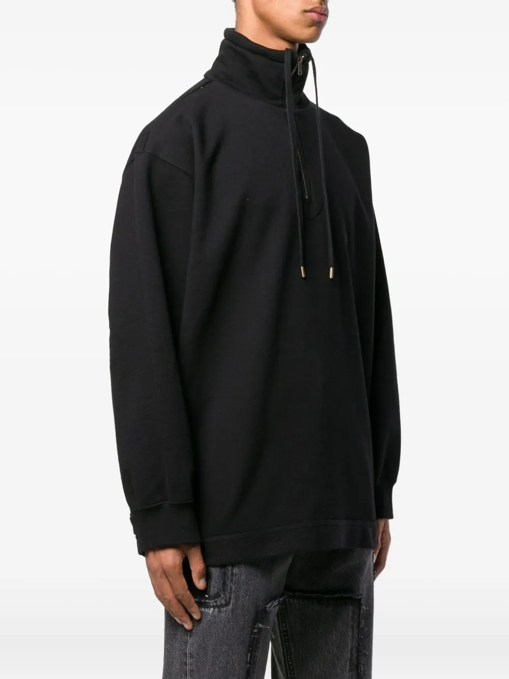 VETEMENTS high-neck half-zip sweatshirt Zwart