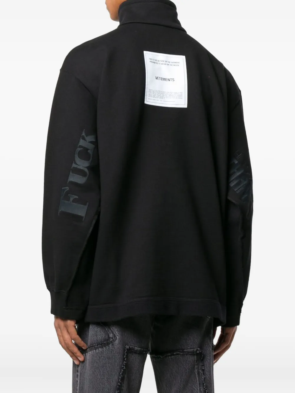 VETEMENTS high-neck half-zip sweatshirt Zwart