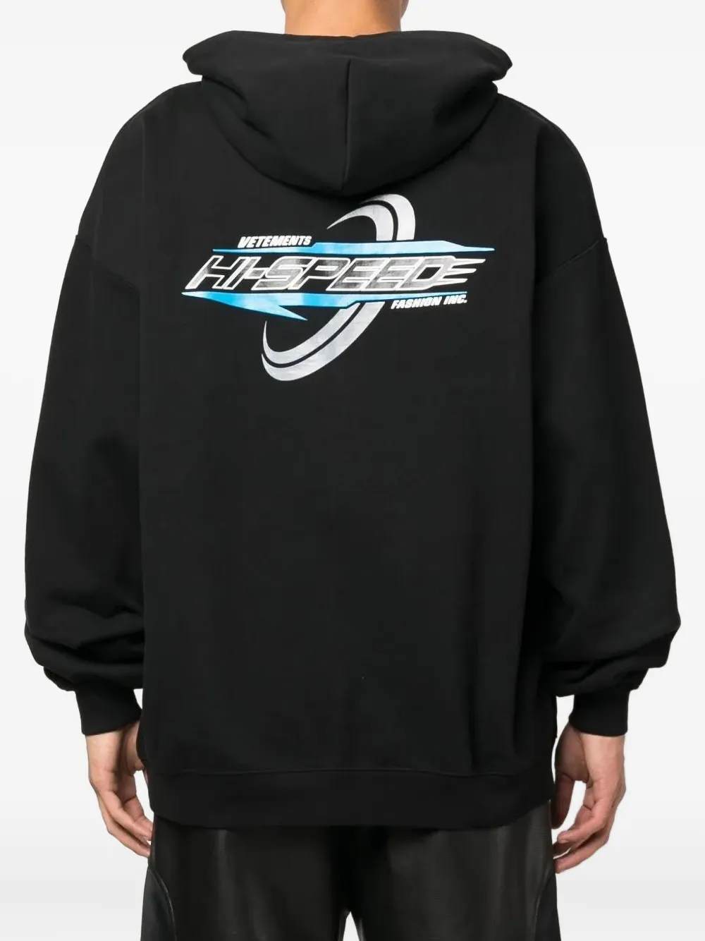 VETEMENTS logo-print hoodie Zwart