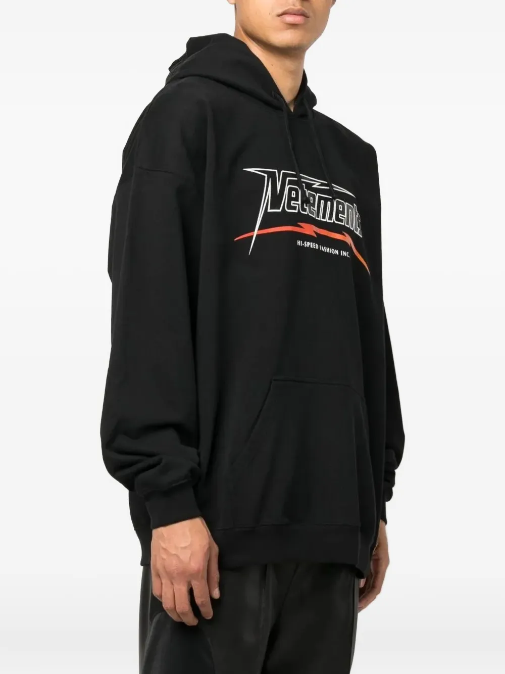 VETEMENTS logo-print hoodie Zwart