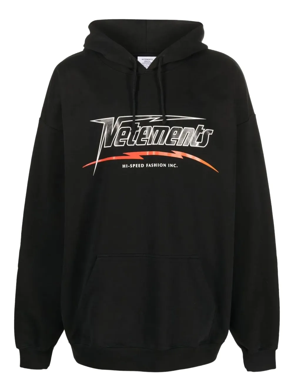 VETEMENTS logo-print hoodie Zwart