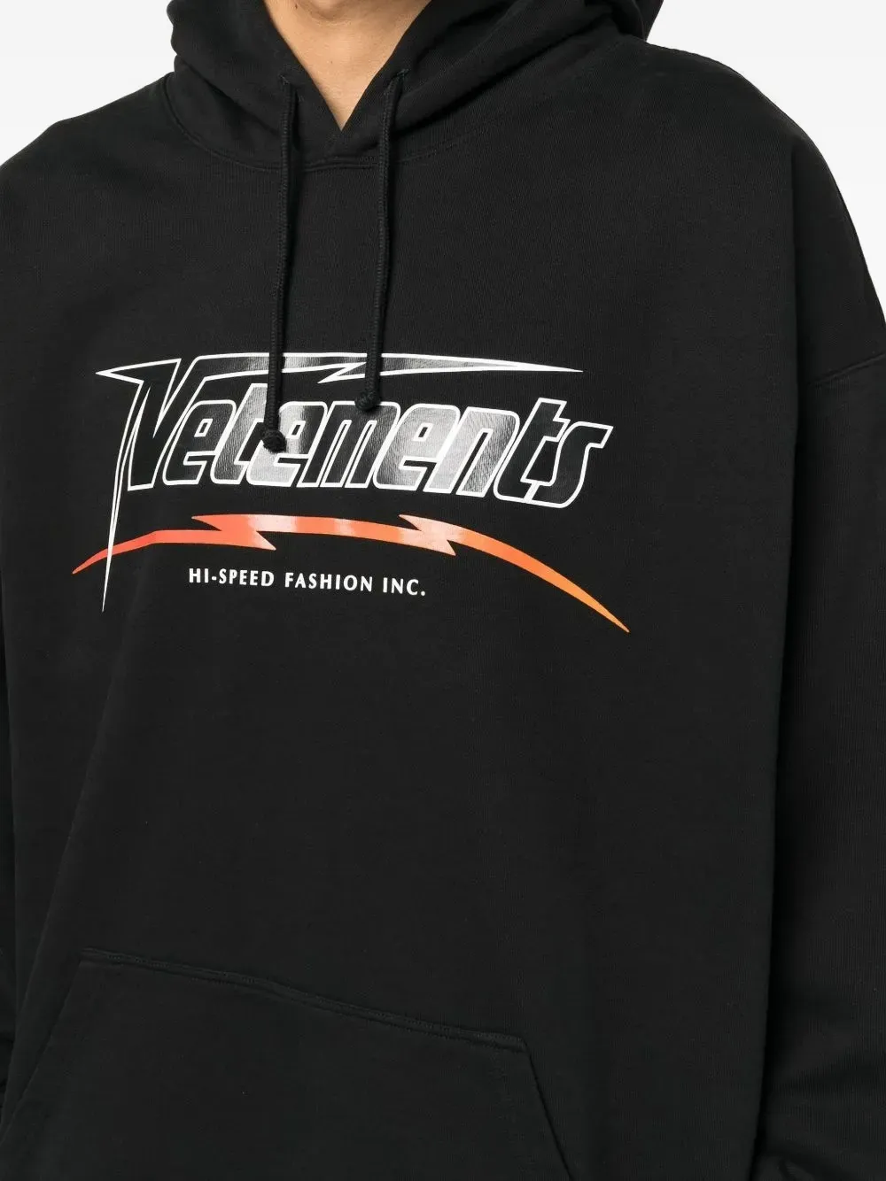 VETEMENTS logo-print hoodie Zwart