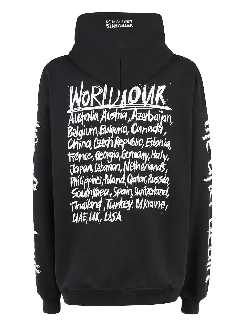 VETEMENTS World Tour hoodie Zwart