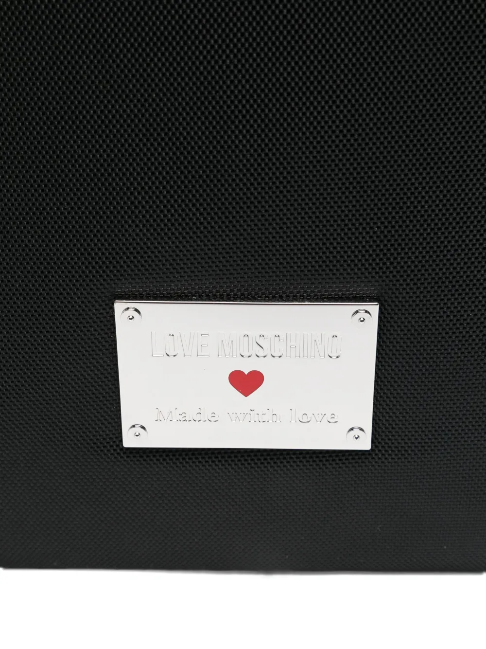 Love Moschino logo-plaque tote bag Zwart