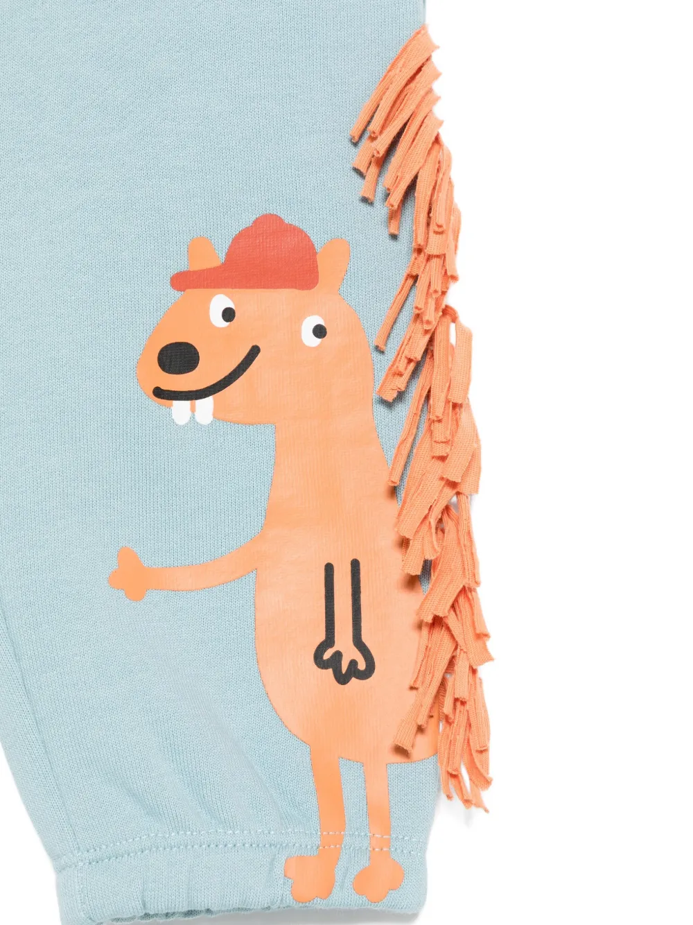 Stella McCartney Kids animal-print fringed-detail trousers Blauw