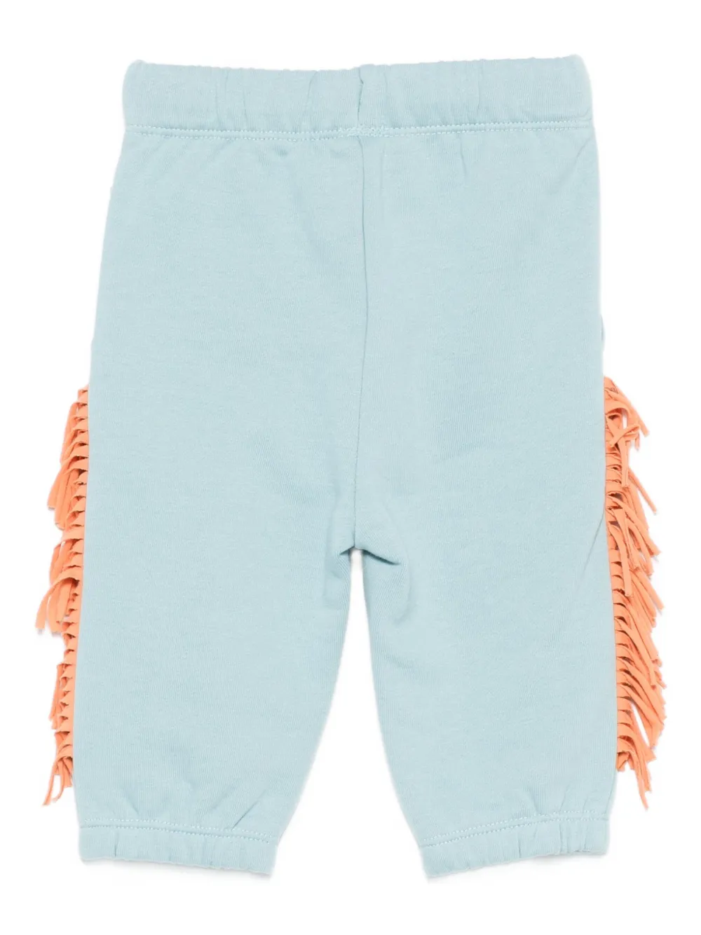 Stella McCartney Kids animal-print fringed-detail trousers Blauw