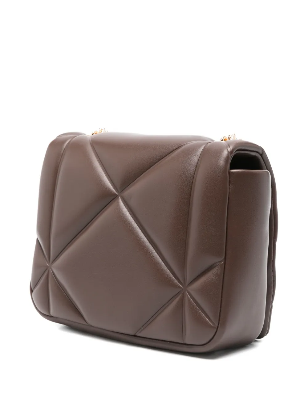 Love Moschino quilted logo-plaque cross-body bag Bruin