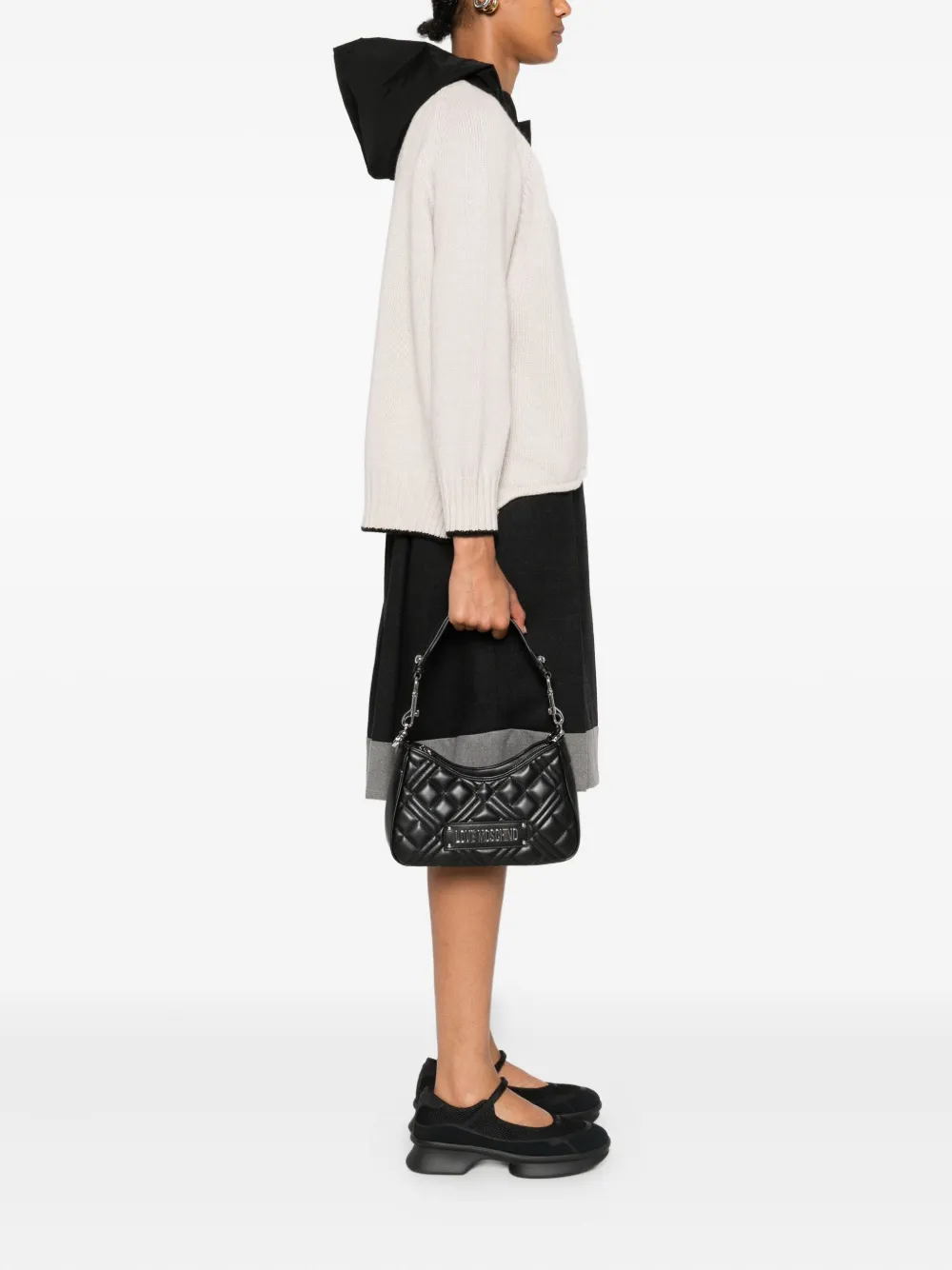 Love Moschino quilted shoulder bag - Zwart