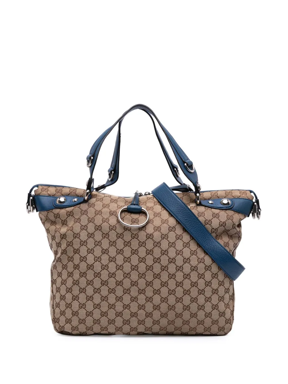 Gucci Pre-Owned 2016-2025 Large GG Canvas Icon Bit satchel - ブラウン Gucci Pre-Owned 2016-2025 Large GG Canvas Icon Bit satchel - ブラウン