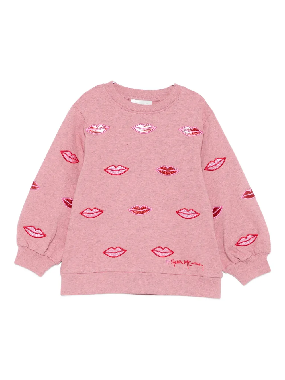 Stella McCartney Kids lip-embellished sweatshirt Roze