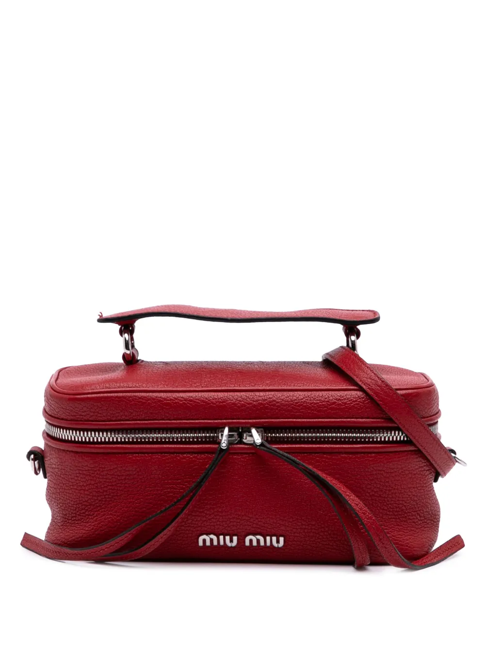 Miu Miu Pre-Owned 2010-2025 Mini Goatskin Madras Top Handle Vanity Miu Miu Pre-Owned 2010-2025 Mini Goatskin Madras Top Handle Vanity