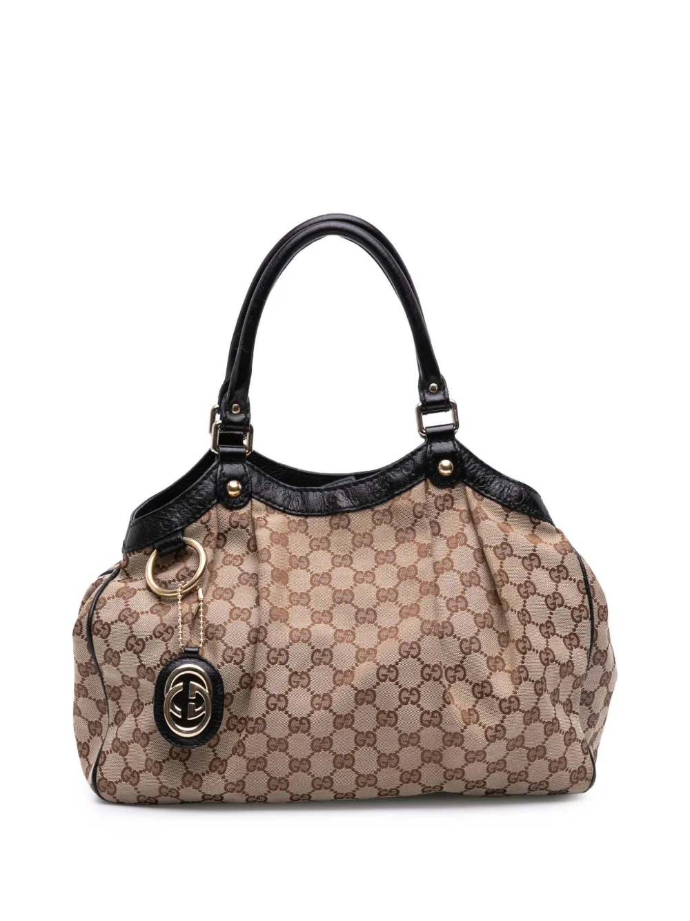 Pre-owned Gucci 2016-2025 Medium Gg Canvas Sukey Tote Bag In Brown