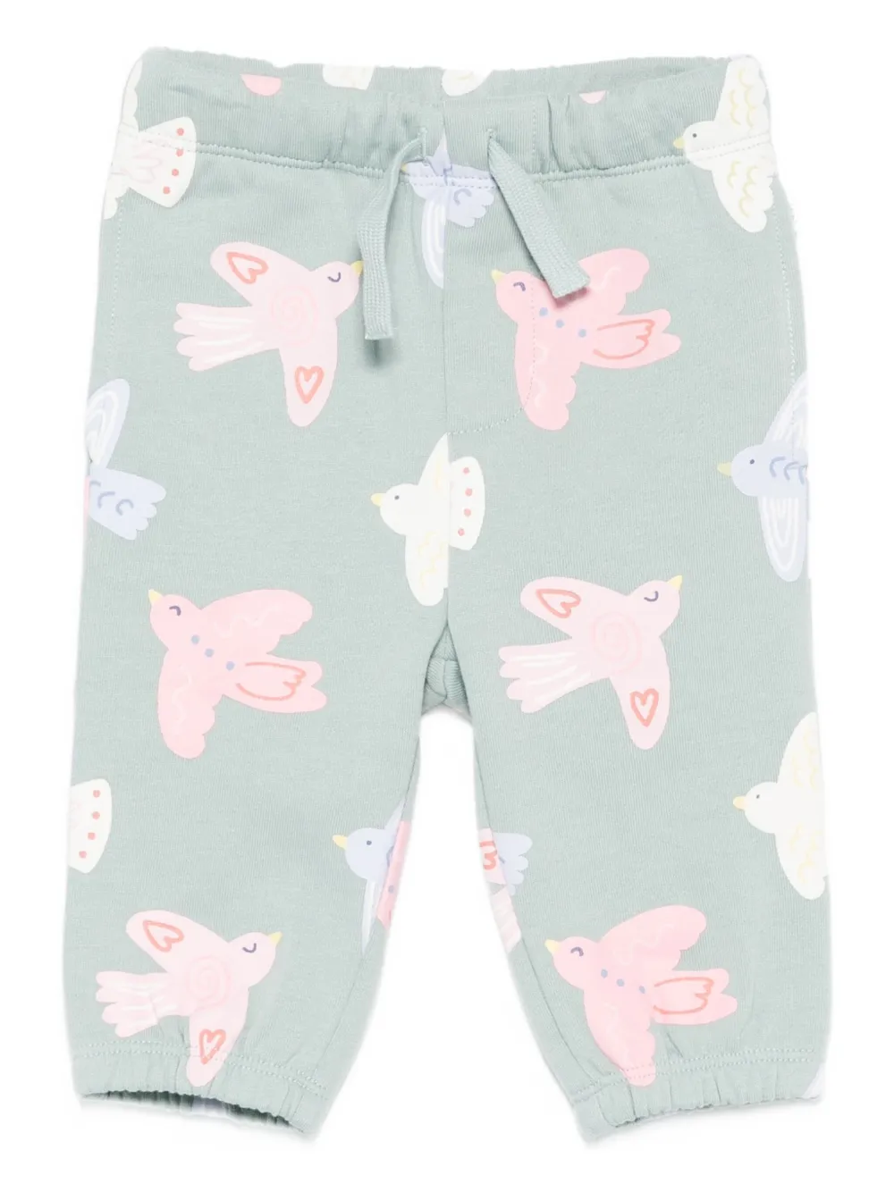 Stella McCartney Kids bird-print drawstring trousers Groen