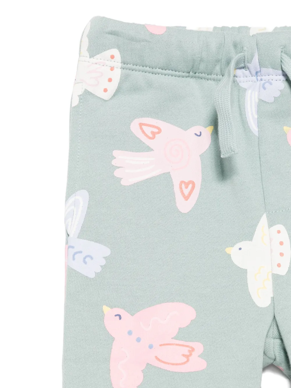 Stella McCartney Kids bird-print drawstring trousers Groen