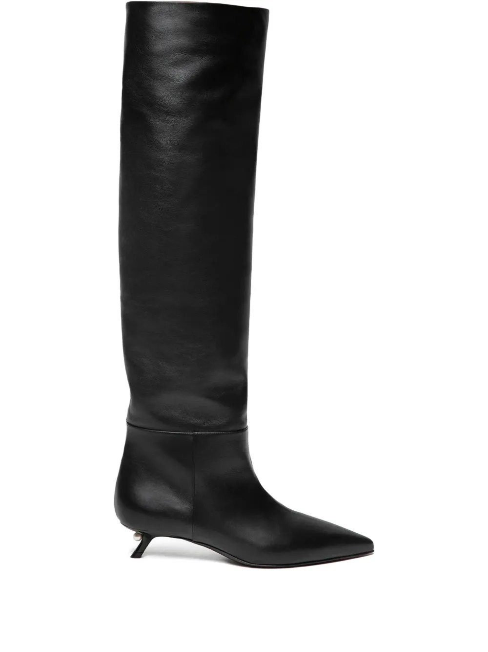 Alevì 35mm Debby pearl-heel pointed-toe boots Black