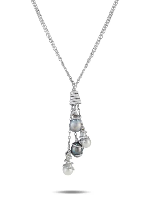 YVEL 18K white gold Baroque pearl and diamond necklace