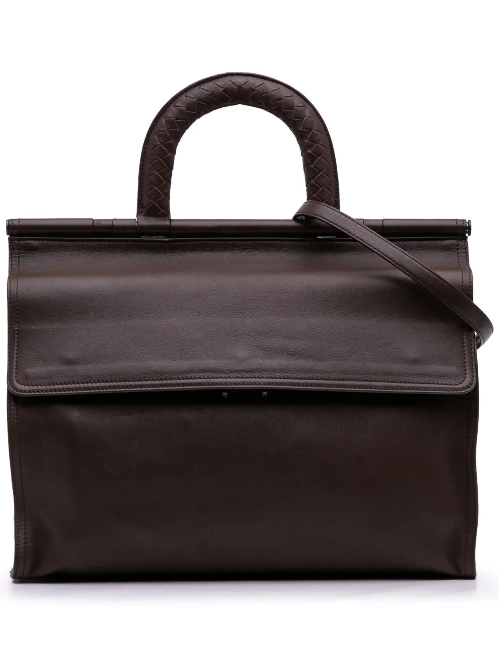 Bottega Veneta Pre-Owned 2012-2025 Intrecciato Trimmed Nappa satchel | Brown | Image 1