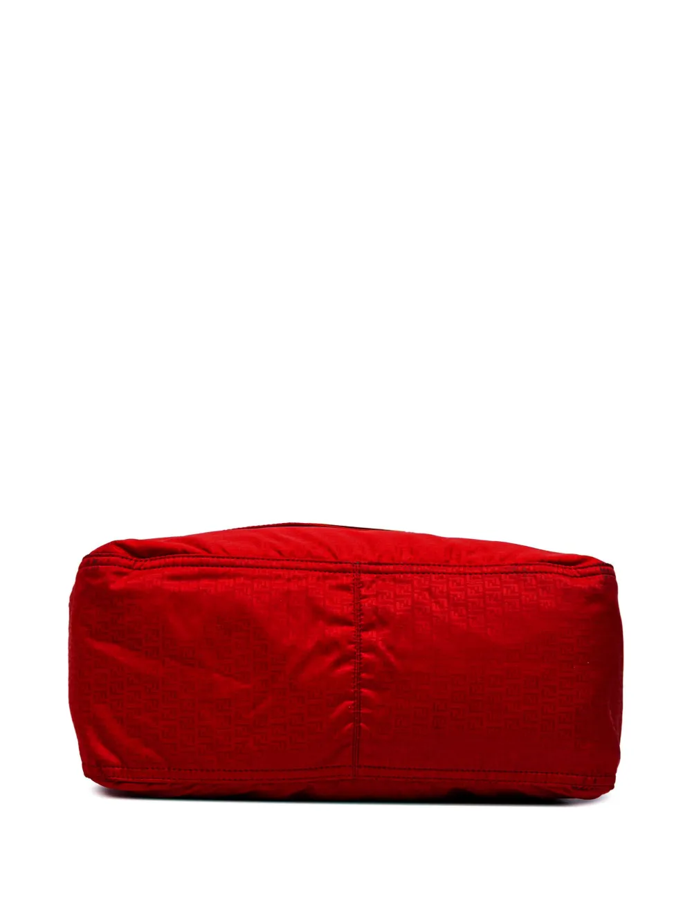 Pre-owned Fendi 2010-2025 Micro Zucchino Nylon Mamma Forever Shoulder Bag In Red