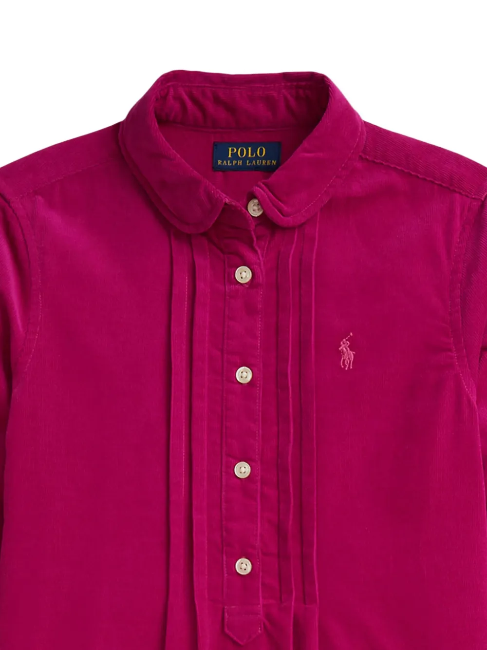 Polo Ralph Lauren Ralph Lauren Pintucked Cotton Corduroy Dress In Pink