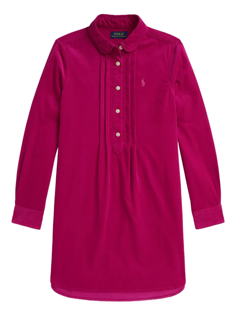POLO RALPH LAUREN KIDS プリーツ シャツワンピース - 002 PINK POLO RALPH LAUREN KIDS プリーツ シャツワンピース - 002 PINK