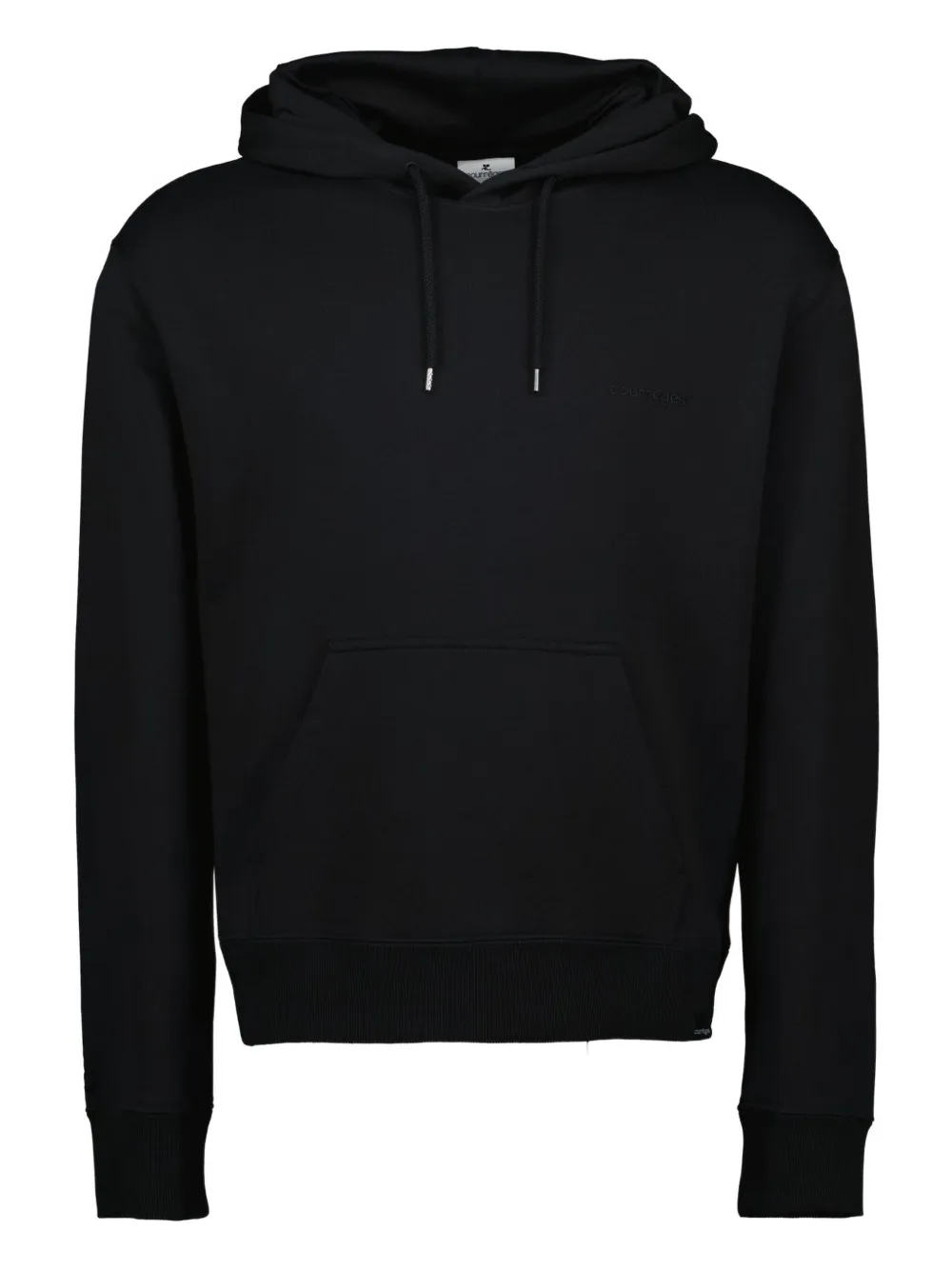 Courrèges embroidered-logo hoodie | Black | Image 1