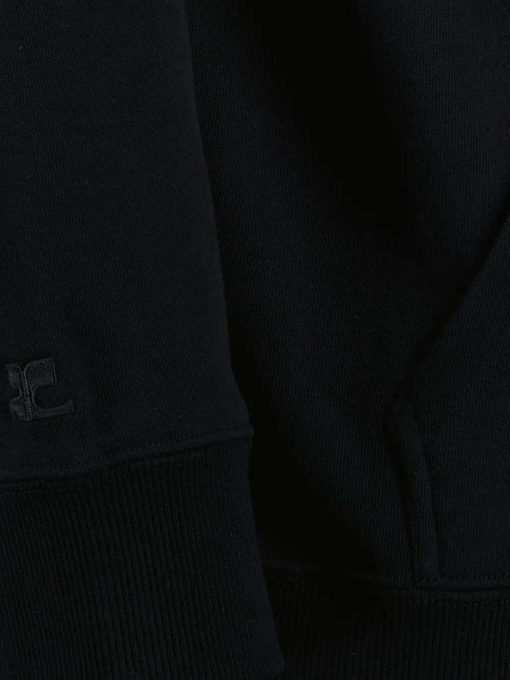 Courrèges Hoodie met geborduurd logo Zwart