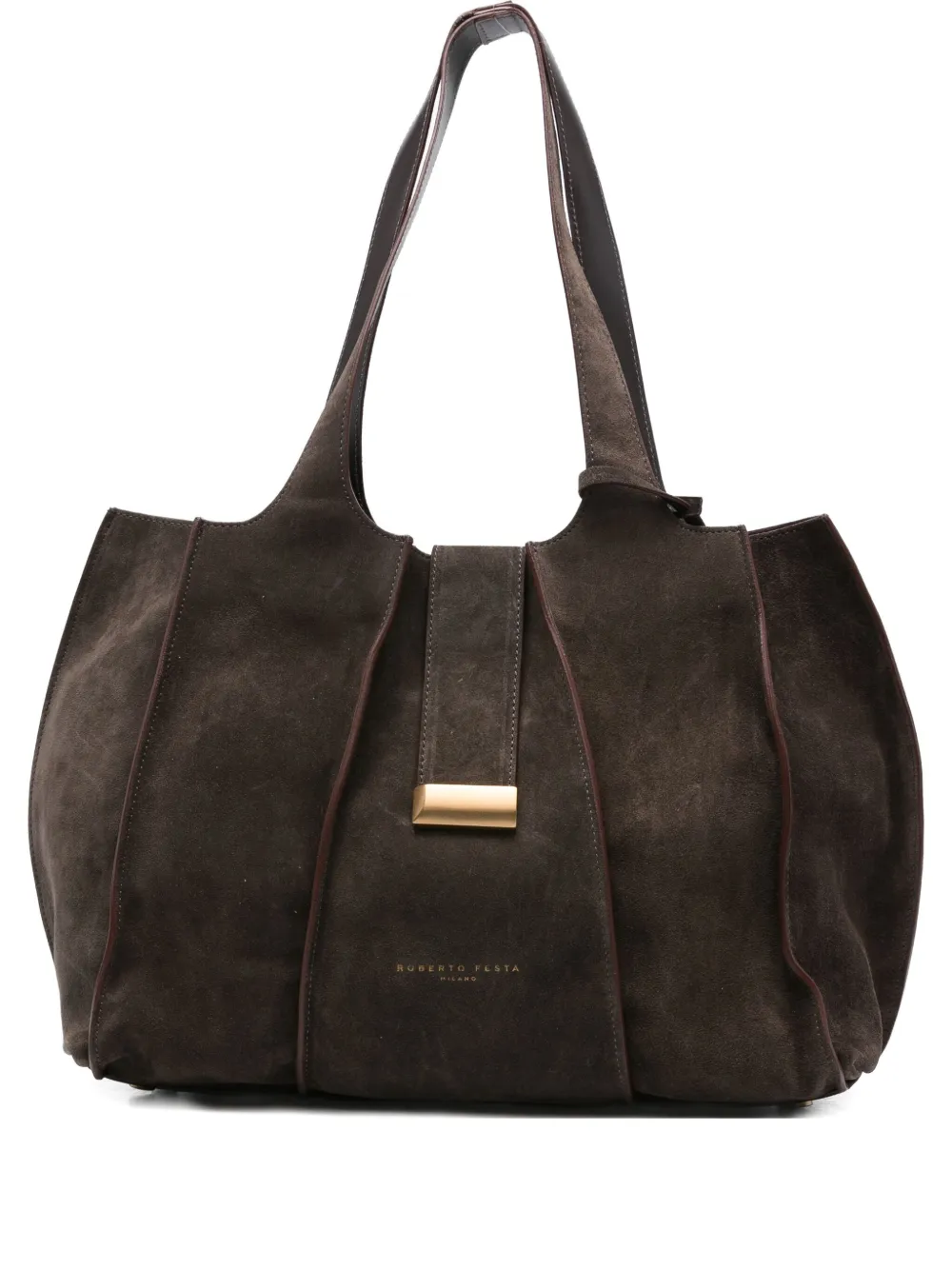 Roberto Festa Eloise suede panelled tote bag | Brown | Image 1
