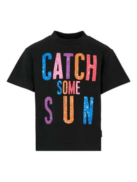 Palm Angels Kids sequin-embellished slogan T-shirt