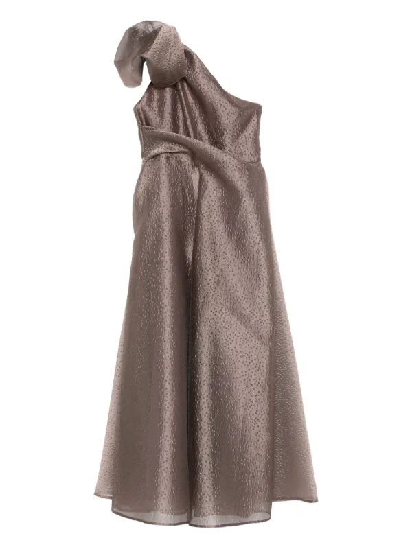 talbot runhof one shoulder dresses Talbot Runhof Black One-Shoulder Embellished Gown