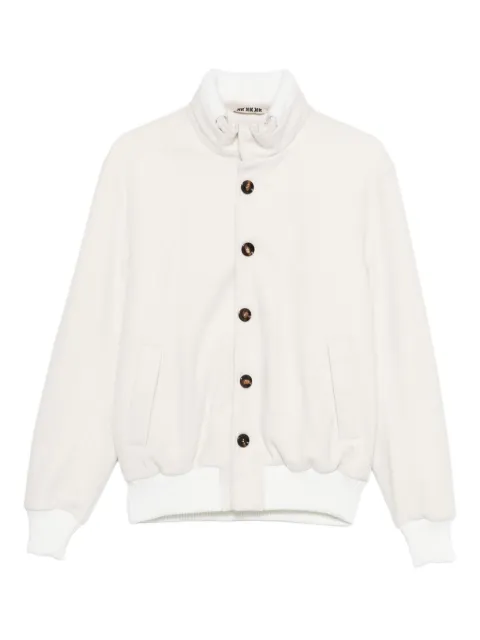 Kired button-fastening bomber jacket