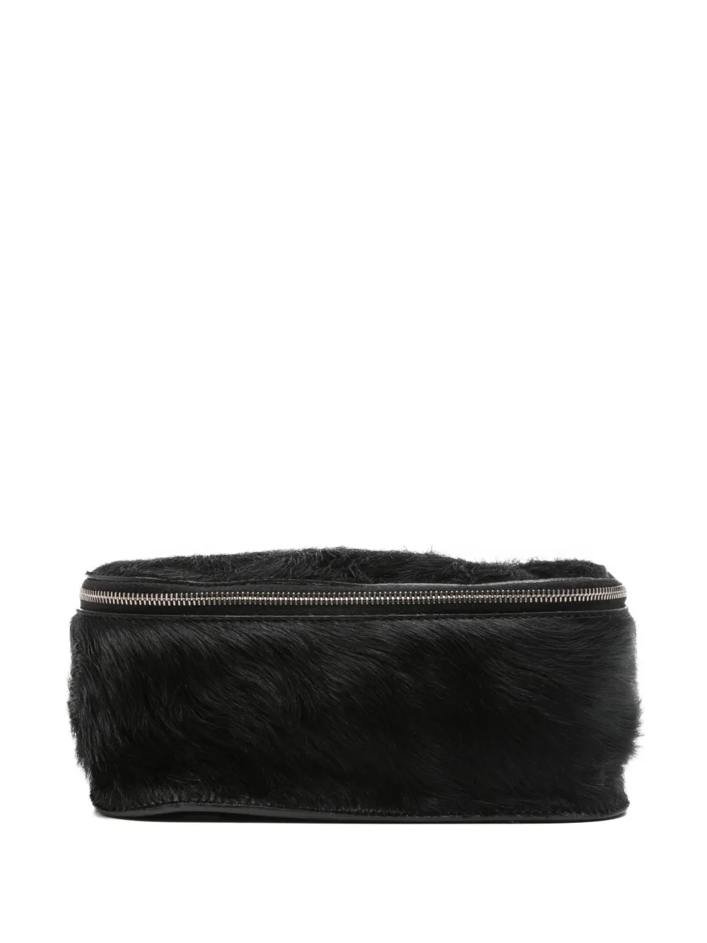Rick Owens Calf-hair Zipped Clutch In Black