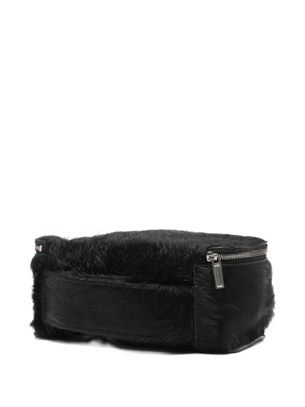 Rick Owens Clutch met rits en kalfshaar - Zwart