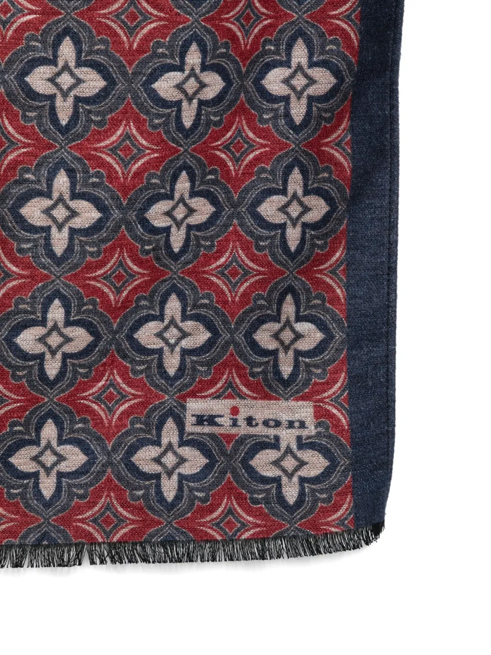Kiton floral-pattern scarf Bruin