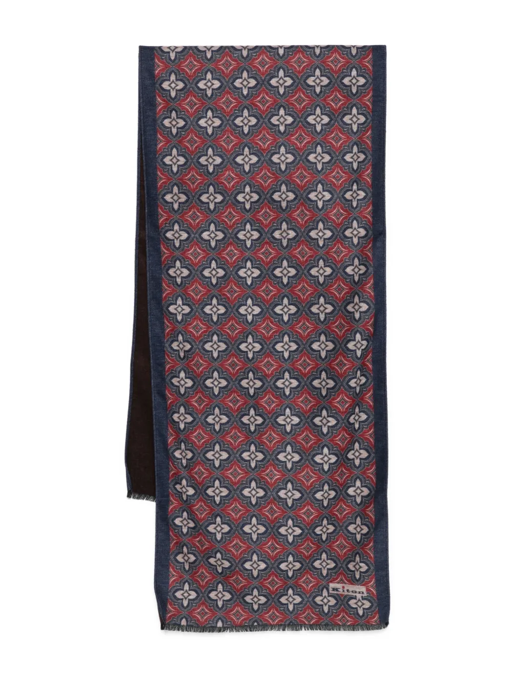 Kiton floral-pattern scarf | Brown | Image 1