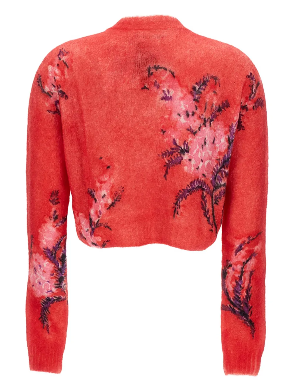 Des_phemmes Floral-print Cardigan In Red