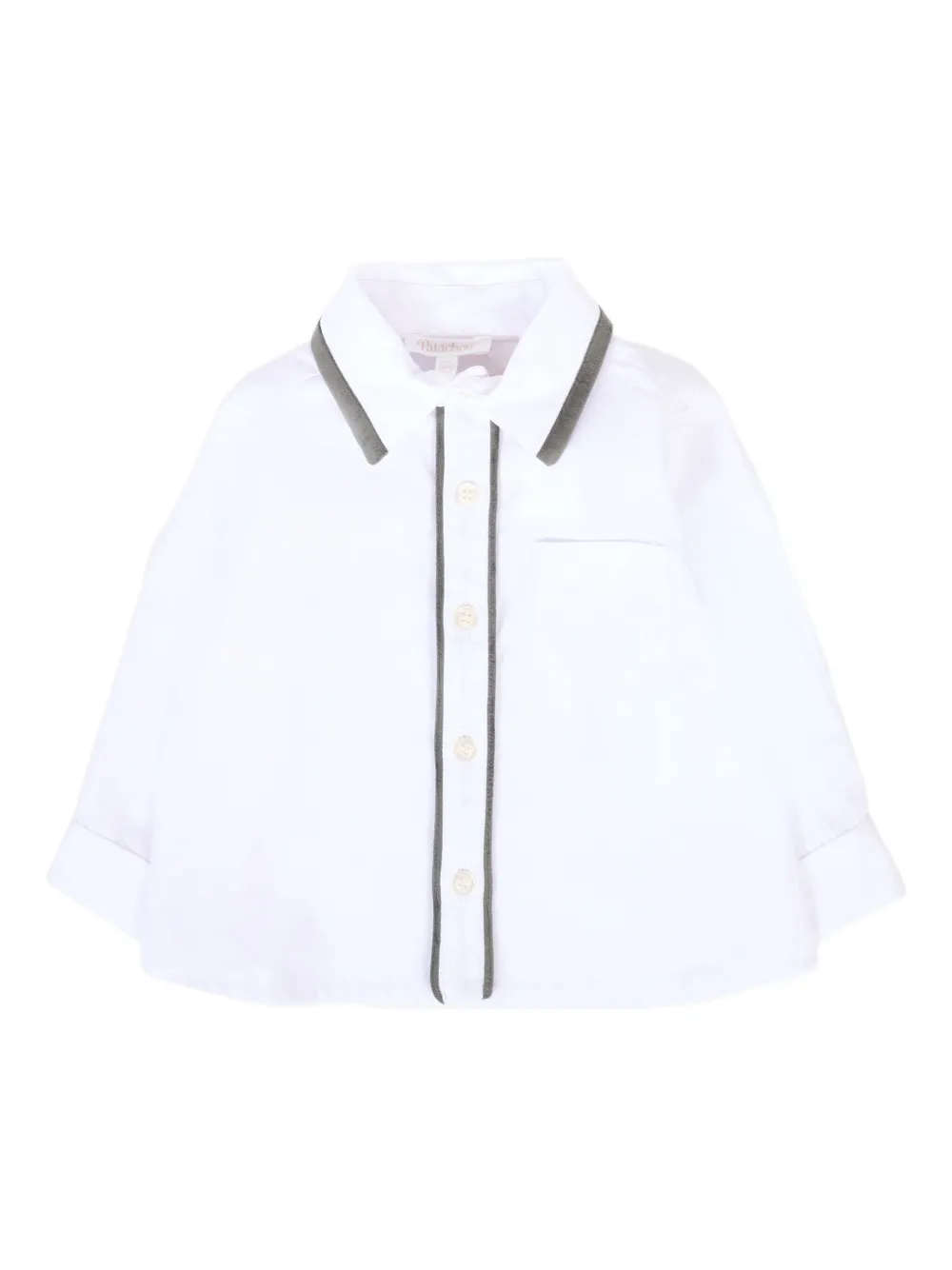 Patachou velvet-trimmed long-sleeve shirt Wit