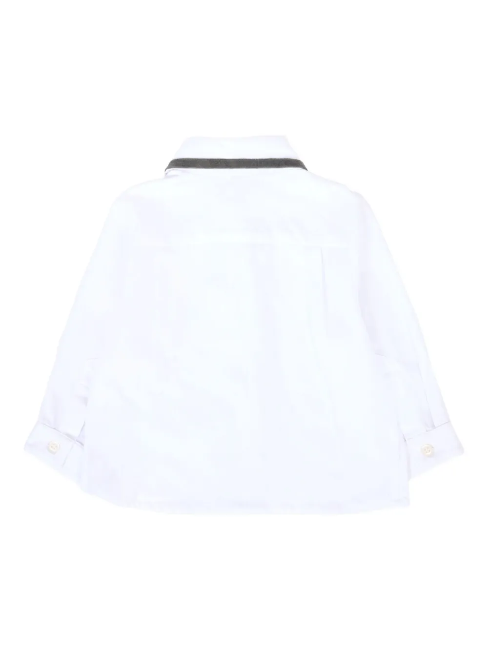 Patachou velvet-trimmed long-sleeve shirt Wit