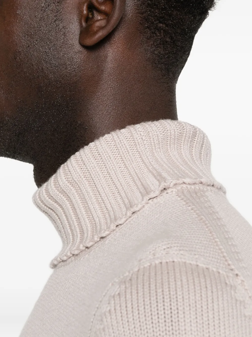 Drumohr Turtleneck Merino Wool Sweater In Neutral